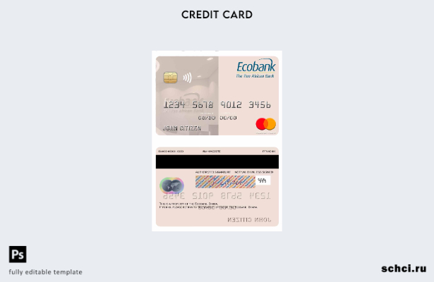 цифровая загрузка шаблона mastercard Ганы Ecobank Ганы